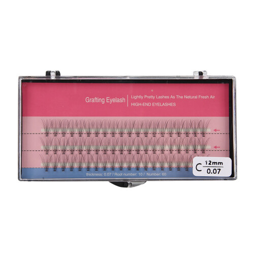 Soft Dense C Curl Eyelash Extensions 0.07mm 12mm 10pcs Bunch 1