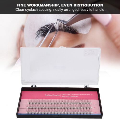 Soft Dense C Curl Eyelash Extensions 0.07mm 12mm 10pcs Bunch