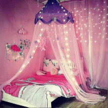 (Purple and Pink) Bed Canopy With Lights Bed Canopy Curtains For Girls Toddler Bed Canopy For Girls