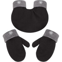 (Black)Christmas Gloves Couple Lovers Gloves Mittens Winter Warm Gloves