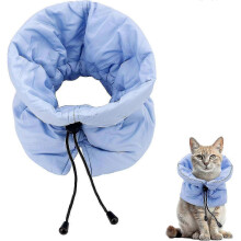 (S, Dark blue) Cat Recovery Collar, Soft Adjustable Cat Cone, Waterproof Collars For Cats Kittens Puppies For After Surgery Stop Licking-useful