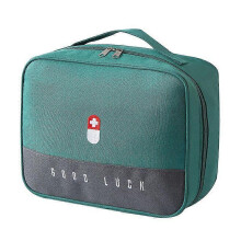 (L, green) Domestic medicine box storage medicine box first aid box portable capacity