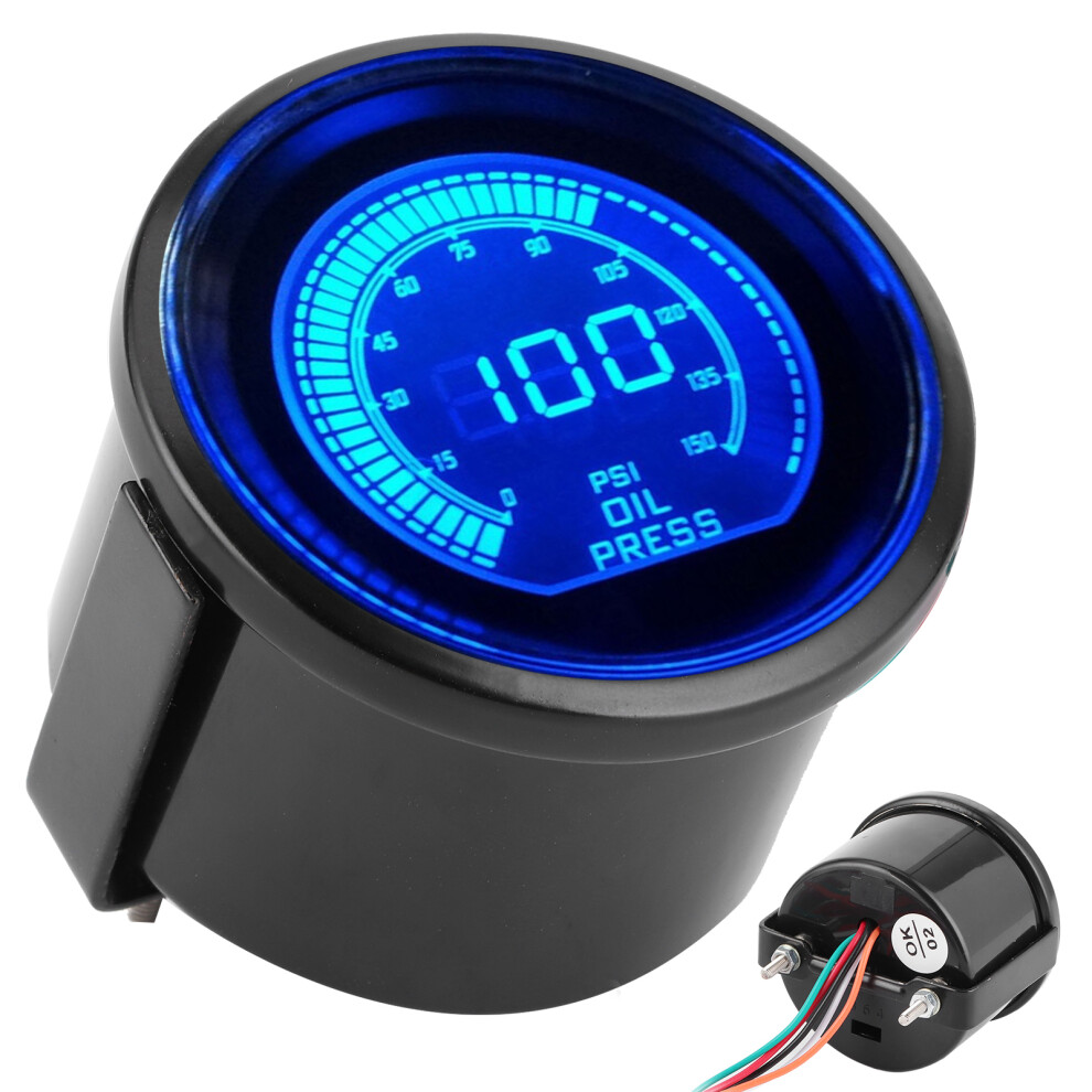Universal 12V 52Mm Dual Color Oil Pressure Gauge 0Â150Psi 9451392144222