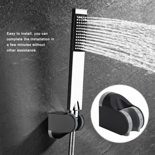 Adjustable Shower Head Holder Bracket, Black, 5.5x6.5x3.8cm 2