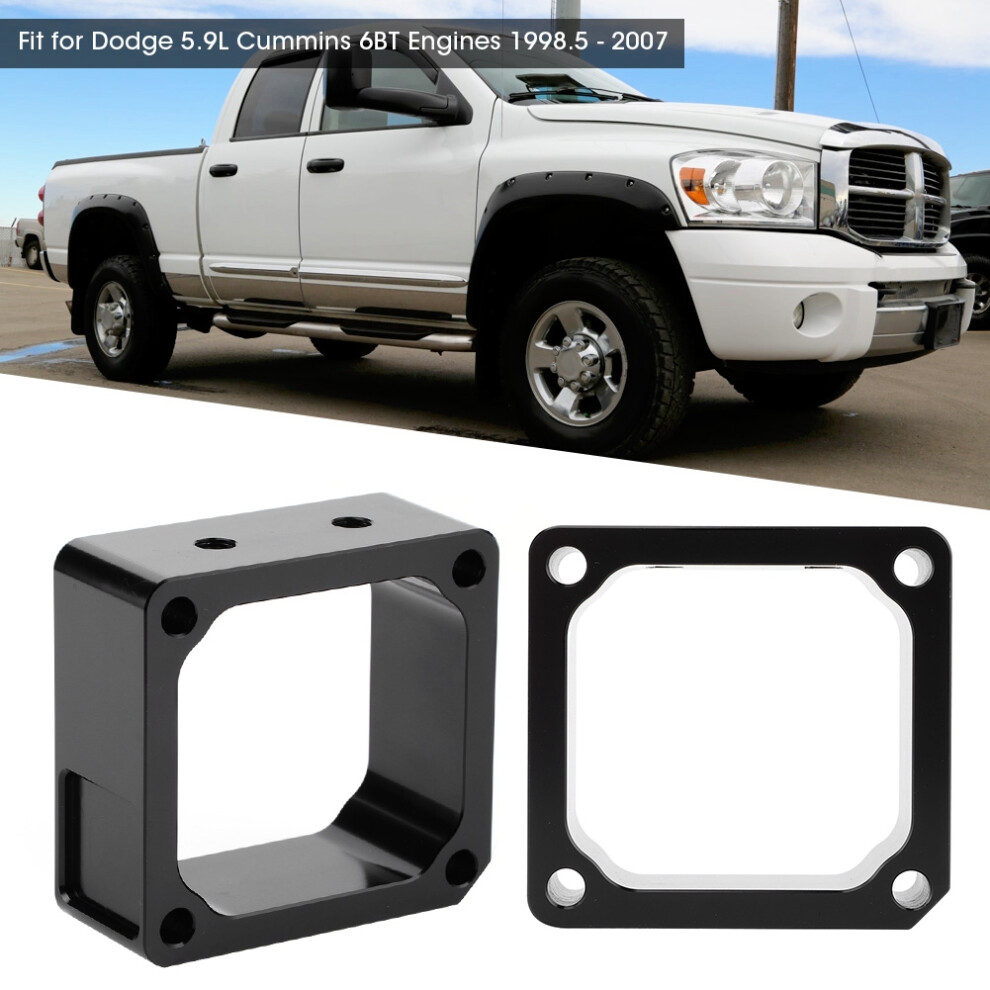 Aluminum Intake Grid Heater Spacer For Dodge Ram 5.9L Cummins 98-07 Black 4981392413196