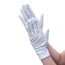 (White)Women Shiny Metallic Punk Gloves Faux Leather Gloves Cosplay Accessories
