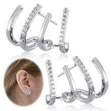 Sprankelende oormanchet voor vrouwen, nep-oorbellen voor kraakbeen met 925 sterling zilver, 18 karaats verguld en kubieke zirkonia, huggie oormanchet