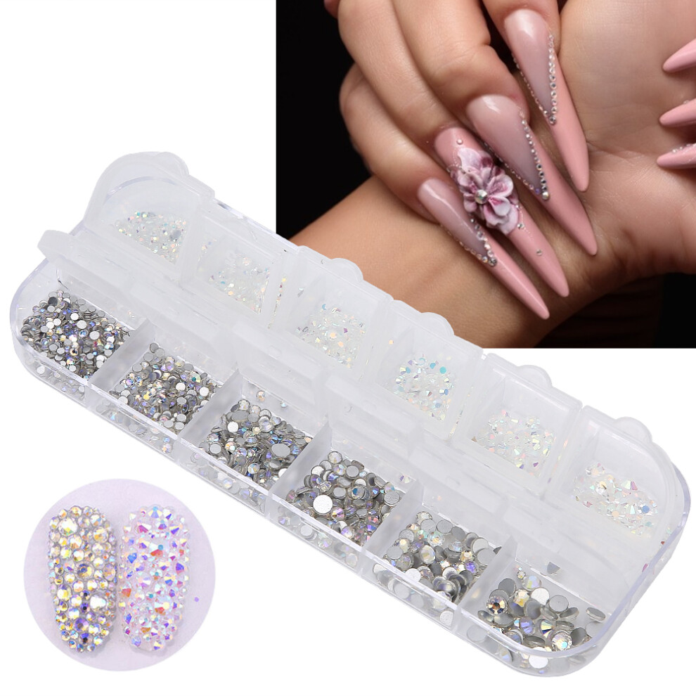 Colorful Glass Nail Art Rhinestones 1440pcs Flatback Decorations