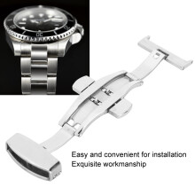 Elegant 20MM Silver Stainless Steel Watch Clasp Buckle Replacement Accessory