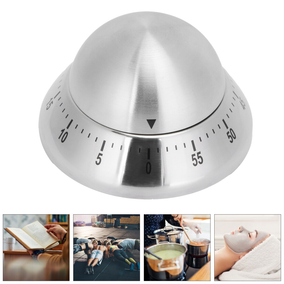 Stainless Steel Mechanical Kitchen Timer 60 Min Reminder Tool 4961392144986