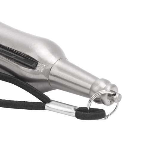 Waterproof Reusable Bottle-Shaped Flint Lighter with Keychain - Silver, 63.0g 2
