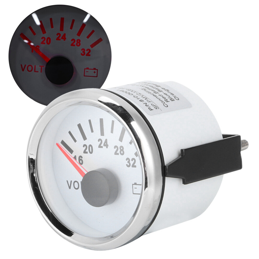 52Mm Boat Car Truck Atv Voltmeter 9-32V Backlight Ip67 Red 8791392144978