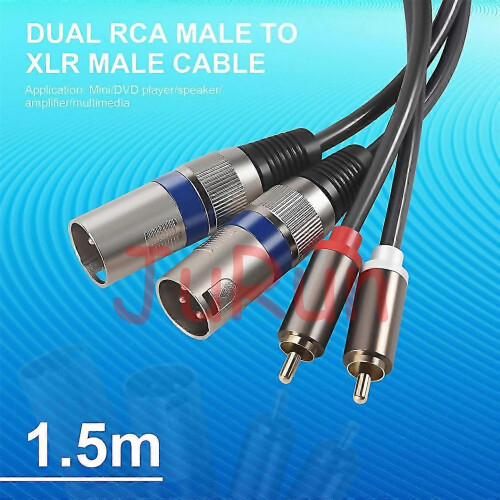 Για καλώδιο διπλού Rca αρσενικό σε XLR αρσενικό 15 μέτρων, προσαρμογέας βύσματο 2