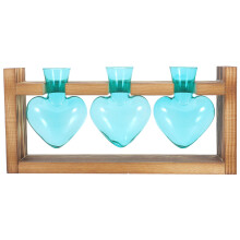 1Ensemble Vase Hydroponique En Bois Pour Décoration De