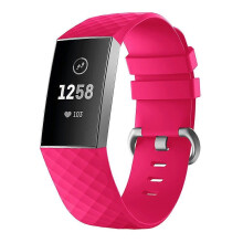 (color01) Suitable for Fitbit Charge3 Silicone Strap Diamond Sports Watch Bands
