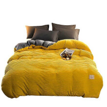 (220*240cm,green)Coral Velvet Duvet Covers Thicken Bedding Set