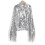 (L,silver)Women's Sequin Jacket Coat Sparkly Long Sleeve Tassel Blazer 1