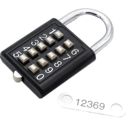 10-digit Button Combination Padlock 5 Locking Mechanism Bit Key Lock Blind Old - RiRi 1