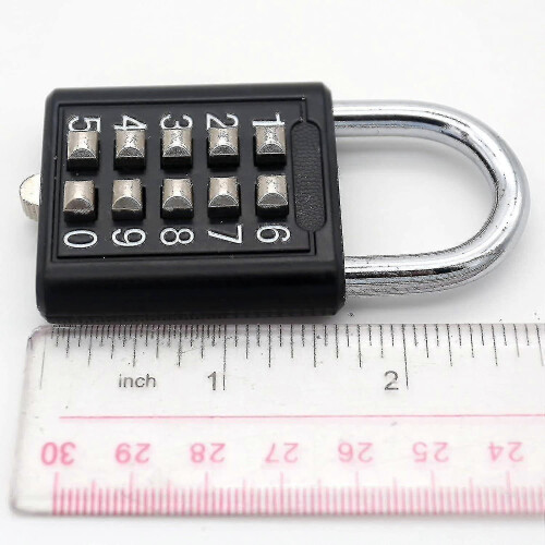 10-digit Button Combination Padlock 5 Locking Mechanism Bit Key Lock Blind Old - RiRi 2