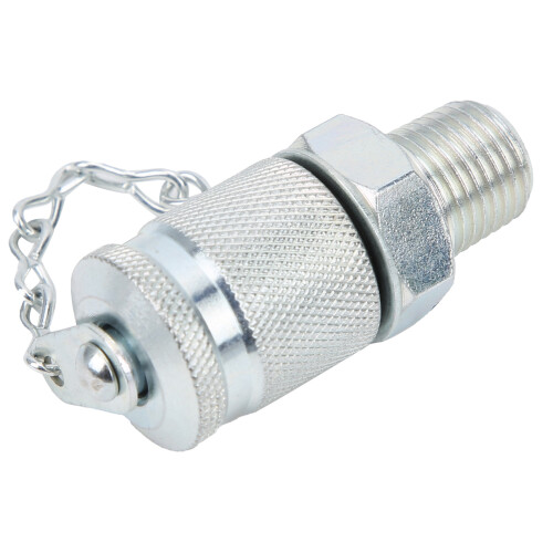 5Pcs Hydraulic Testing Adapters, PT/PPT, 1/4in, Galvanized Carbon Steel 2