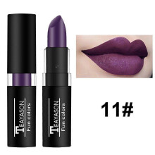 (Grape Purple) 12 color Waterproof Velvet Matte Black White Lipstick Lasting Pigment Green Purple Lipstick Christmas Halloween Party