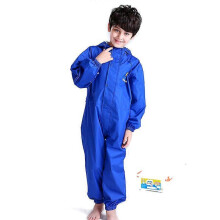 (4XL, Blue) Kids Rain Suit - Muddy Buddy Waterproof Coverall One Piece Jacket