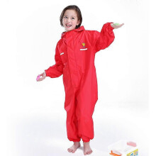 (3XL, Red) Kids Rain Suit - Muddy Buddy Waterproof Coverall One Piece Jacket