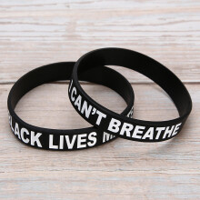 Unisex Silicone Wristbands 2pcs "I CAN'T BREATHE" & "BLACK LIVES MATTER"