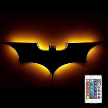 (Battery) Creative 3D Bat Wall Lamp RGB LED Bedside Gaming Room Bar Decorative Light with Remote Control