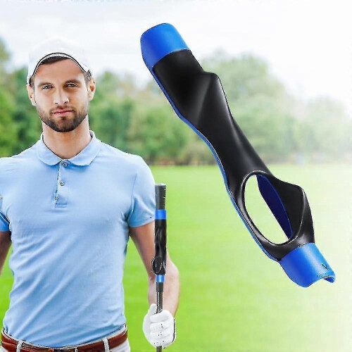 (Blue) Golf Grip Training Aid, Golf Club Training Grip Golf Swing Trainer Grip Practice Aid Posture Correction For Golf Beginner