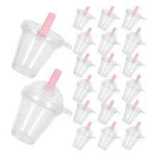 20Pcs Mini Dome Plastic Coffee Cups for Dollhouse and Craft Decoration