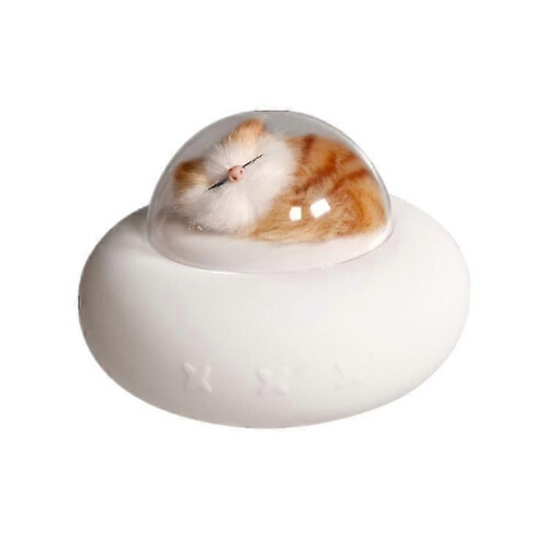 (Cat) Pet Spaceship Silicone Night Light Led Bedroom Bedside Nursing Light 1