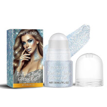 (Blue) 4 color Flash Beads Silver Gray Shimmer Highlight Facial Hair Body Flash Festival Carnival