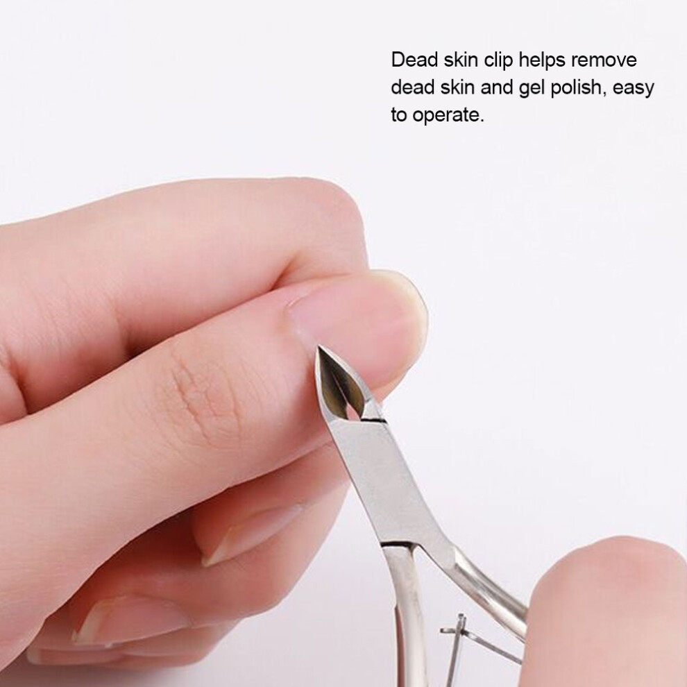 7pcs Alloy Nail Manicure Set with Nail File, Cuticle Nippers & Dead Skin Remover
