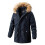 (L,Blue)Men's Hooded Collar Winter Casual Padded Cotton Jacket 1