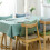 (Lake Blue, 90x90cm) Cotton Linen Tablecloth Rectangular Dining Table Cloth Cover Home Decor 3
