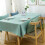 (Lake Blue, 90x90cm) Cotton Linen Tablecloth Rectangular Dining Table Cloth Cover Home Decor 4