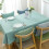 (Lake Blue, 90x90cm) Cotton Linen Tablecloth Rectangular Dining Table Cloth Cover Home Decor 5
