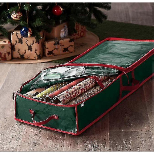(green) Christmas Wrapping Paper Storage Bag 1