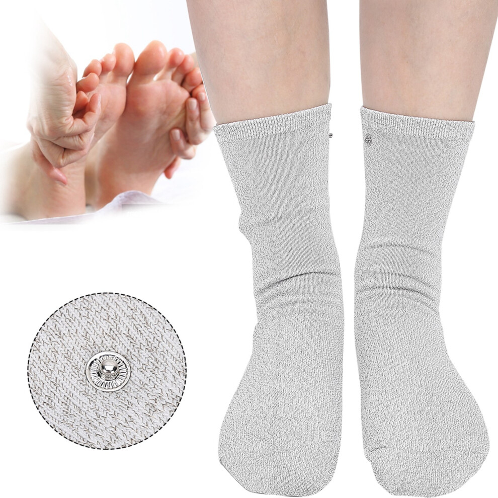 Silver Conductive Socks For Tens Machine, Long Fiber Electrodes, Average Size