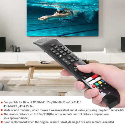 Universal TV Remote for 24/32/43 Inch Models, Black, 10m Range 2
