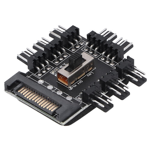 Computer Fan Hub Splitter 8-Way 3Pin Speed Controller SATA EZ20320 1
