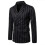 (S,black)Men's striped suit jacket premium design 2