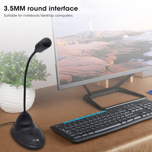 Desktop Capacitive Microphone Goose Neck, Black, 3.5mm, 1.38m 2