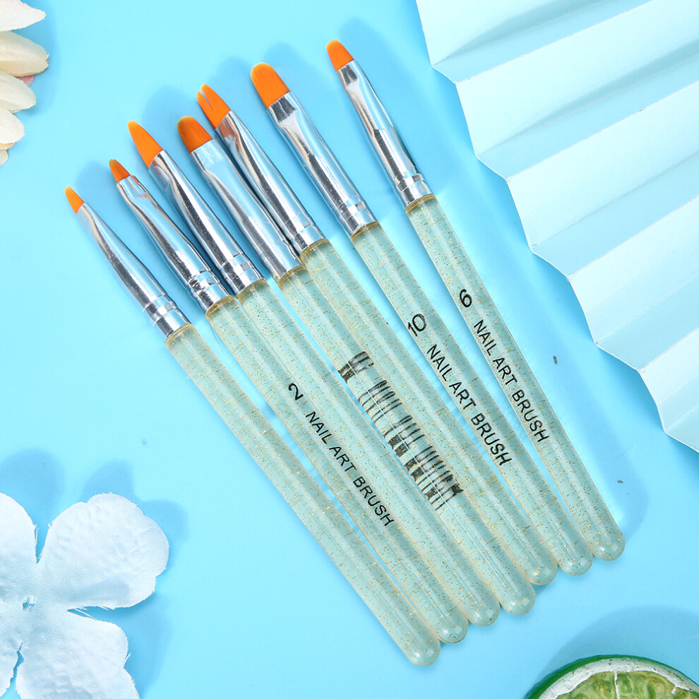 Nail Art Drawing Brushes 7Pcs Transparent