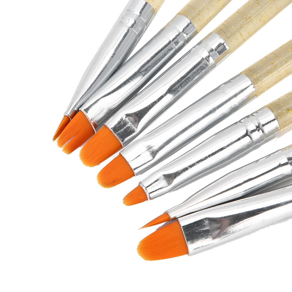 7pcs Transparent Handle Nail Art Brush Set DIY Pattern Nail Painting UV Gel Pen