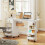Homcom HOMCOM Folding Sewing Table with 2 Magnetic Doors, Storage Shelf, White 8
