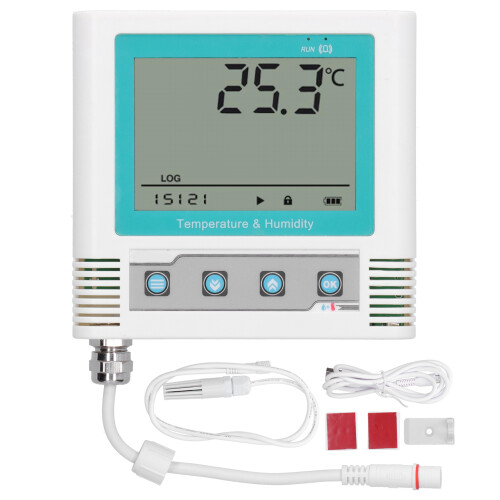 Temperature Data Logger USB LCD 260,000 Records 120x113x33mm 2