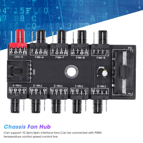 4Pin Fan Hub 10-Way Splitter Speed Controller for 12V Computers 2