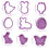 9PCS Plastic Bunny Biscuit Cutter Set | Easter DIY Baking Tool Purple 1